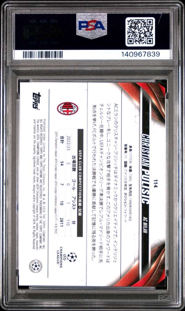 2023-24 Topps Japan Gold Mojo #114 Christian Pulisic PSA 9 (58)