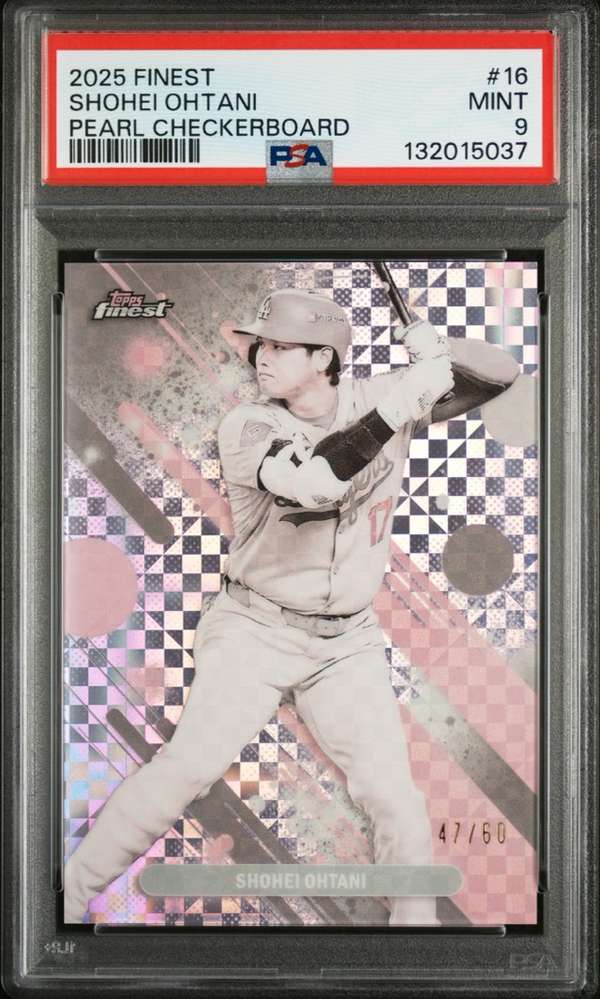 2025 Topps Finest - Pearl Checkerboard #16 SHOHEI OHTANI PSA PSA 9 SN132015037