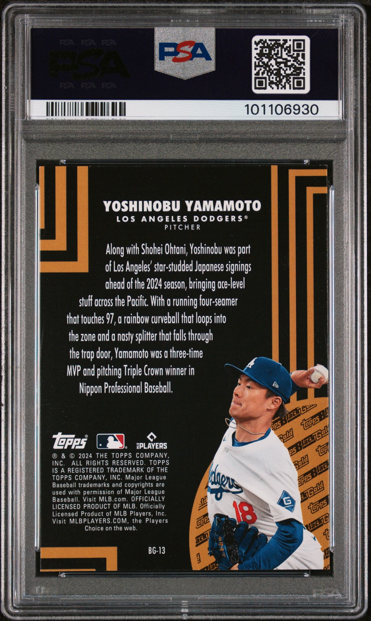 2024 Topps Update Topps Black Gold #BG13 Yoshinobu Yamamoto PSA 10