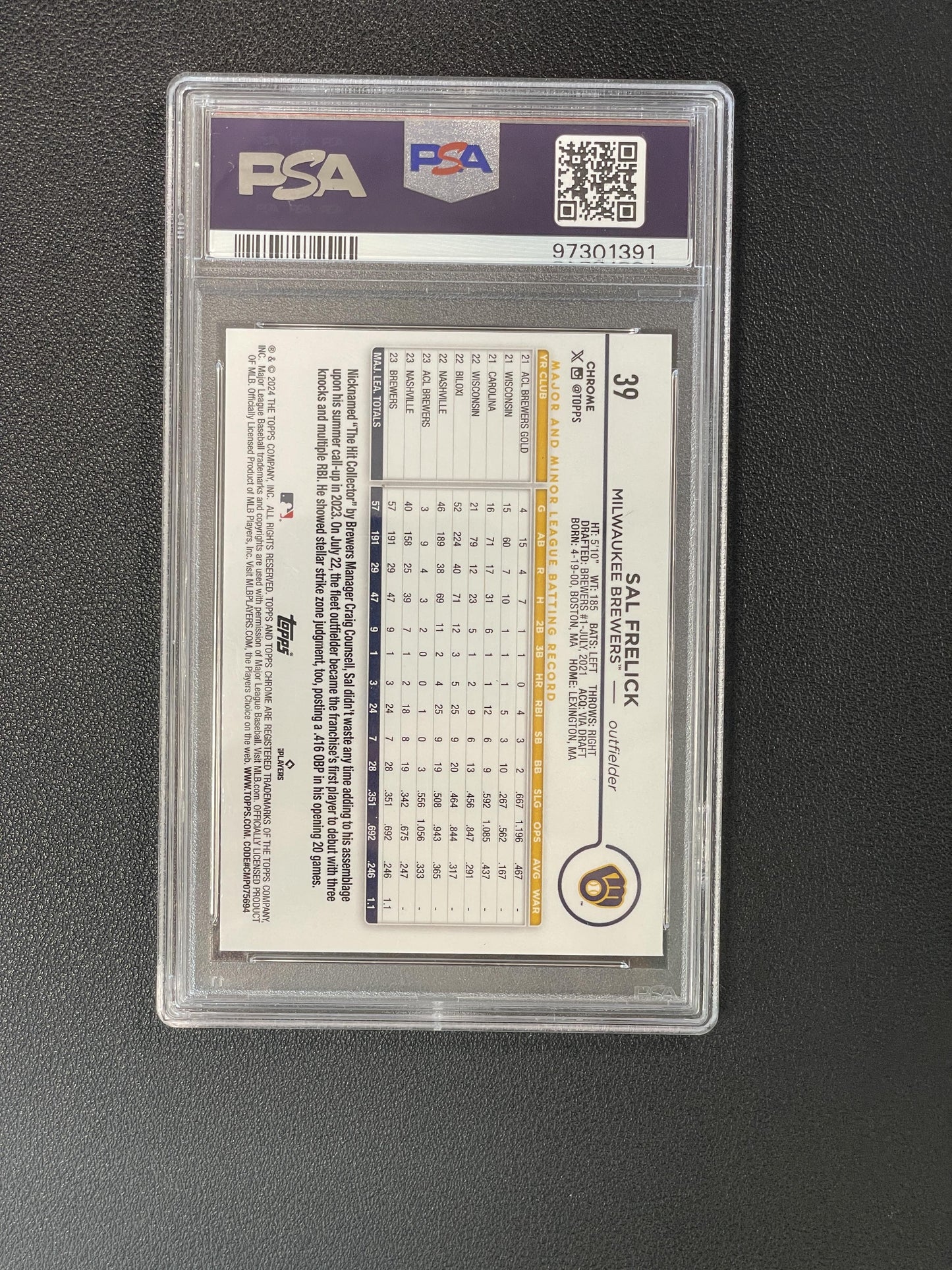 2024 Topps #76 Sal Frelick Silver Crackle Foil PSA 10