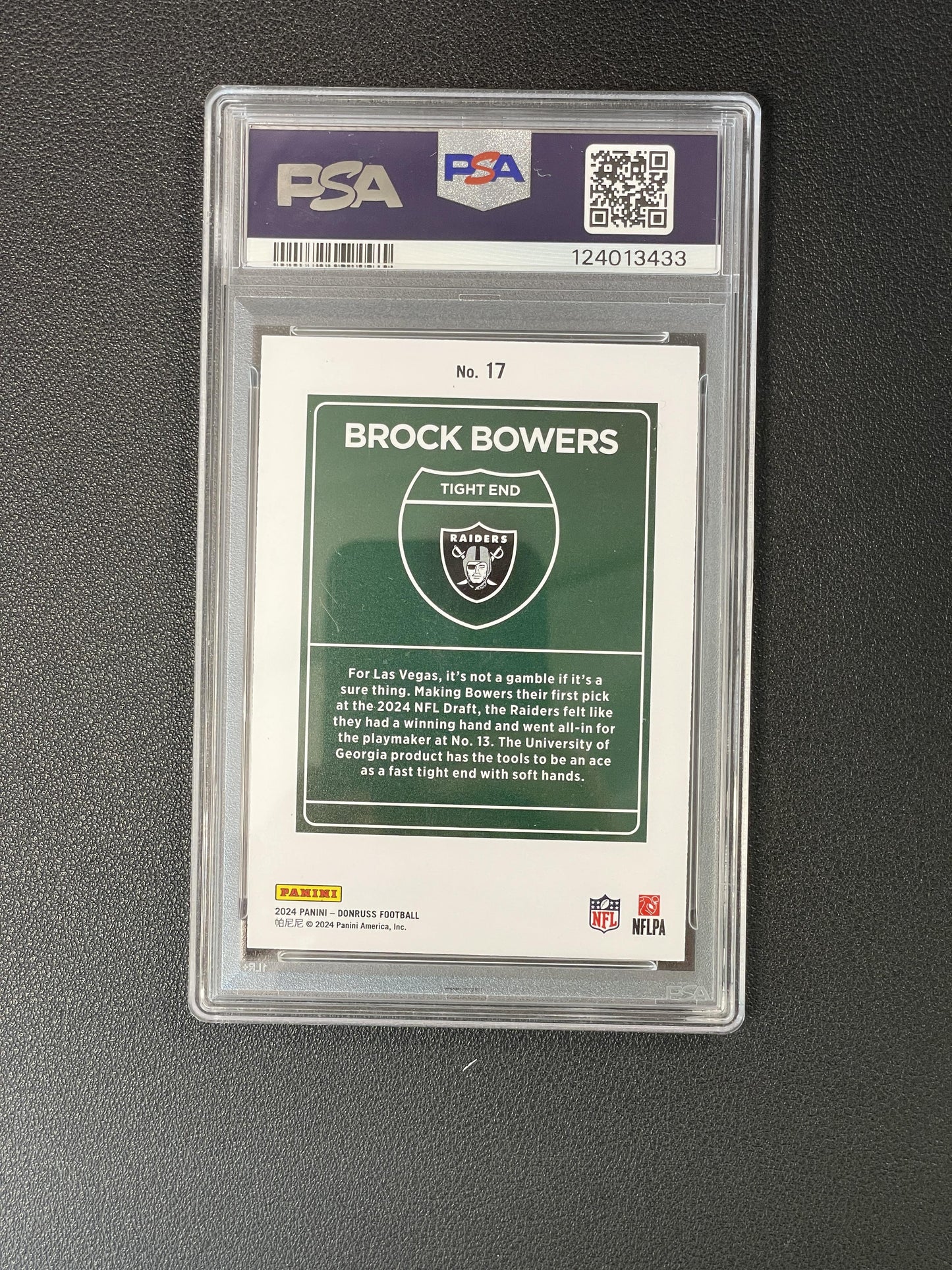 2024 Donruss #17 Brock Bowers Downtown PSA 9