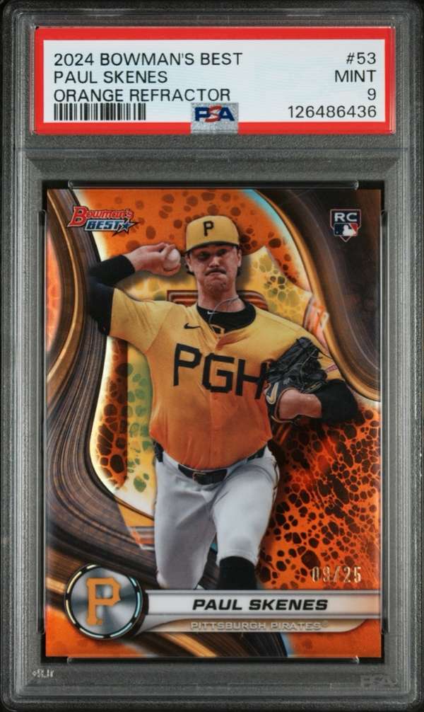 2024 Bowman'S Best - Orange Refractor #53 PAUL SKENES PSA PSA 9 SN126486436