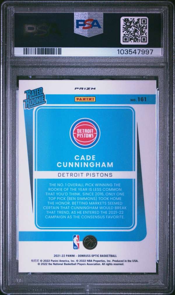 2021 Panini Donruss Optic - Blue Velocity #161 CADE CUNNINGHAM PSA 10