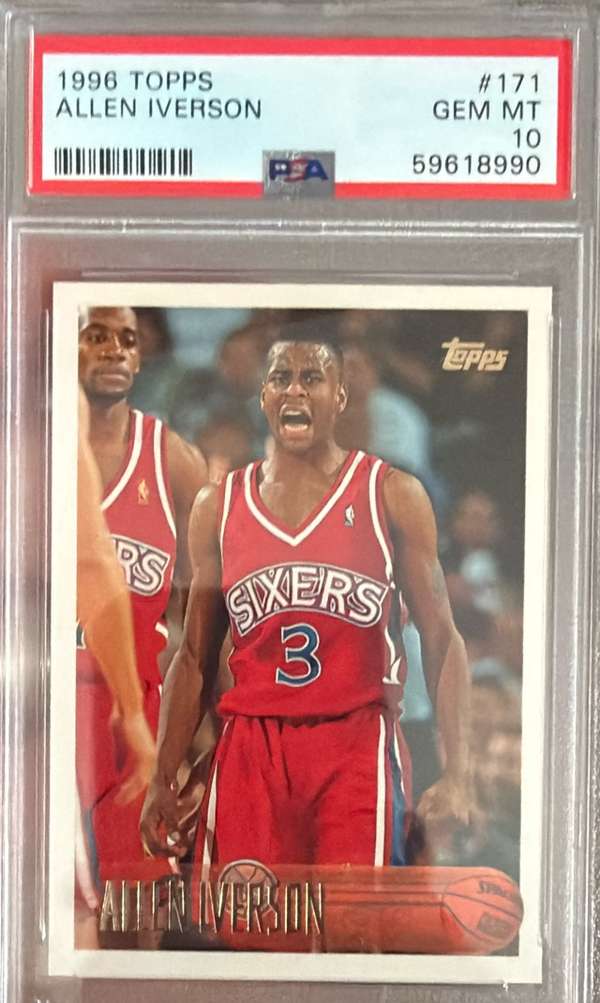 1996 Topps #171 ALLEN IVERSON PSA PSA 10 SN59618990