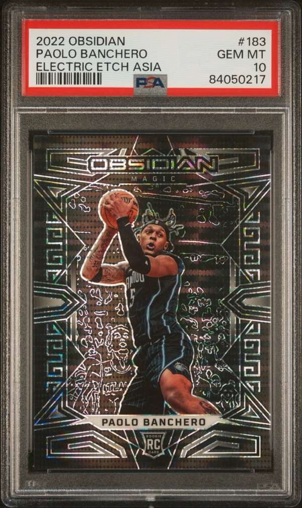 2022 Panini Obsidian - Electric Etch Asia #183 PAOLO BANCHERO PSA 10
