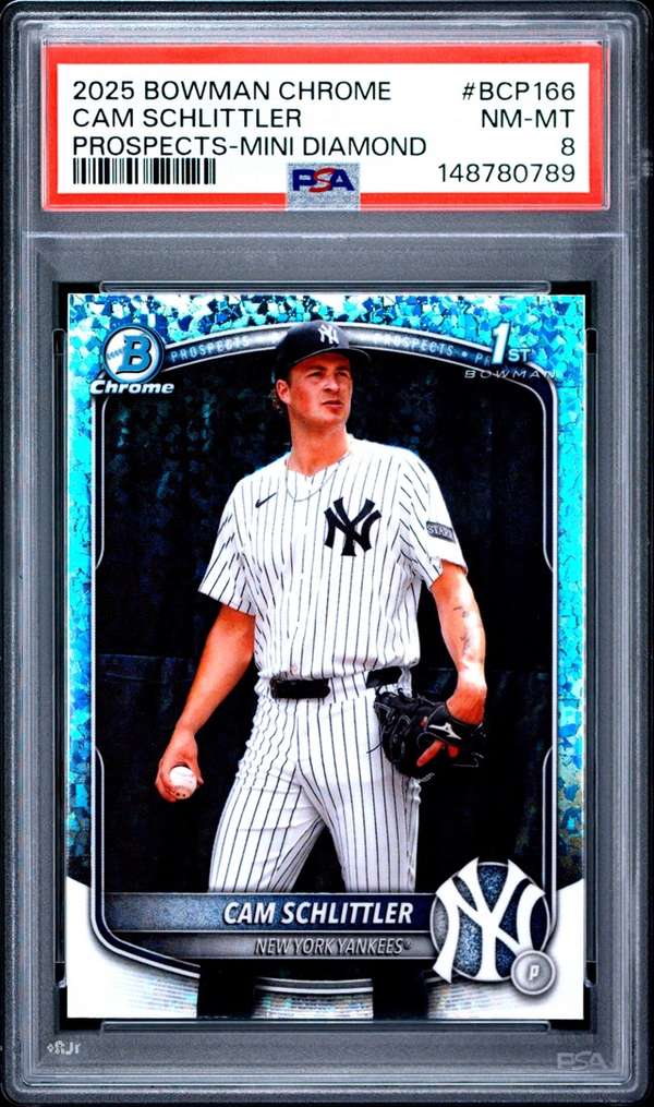 2025 Bowman Chrome Prospects-Mini Diamond #BCP166 CAM SCHLITTLERPSA 8