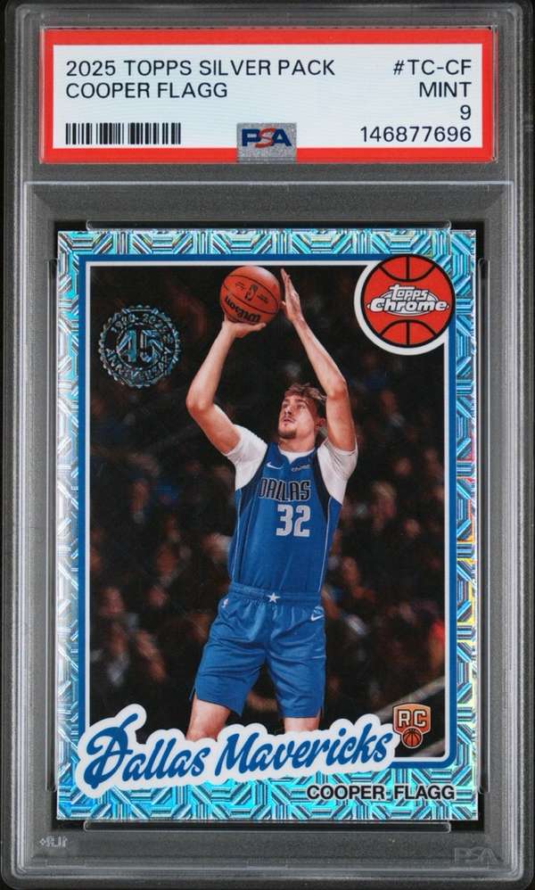 2025 Silver Pack 80-81 Topps Chrome Basketball #TC-CF COOPER FLAGG PSA 9