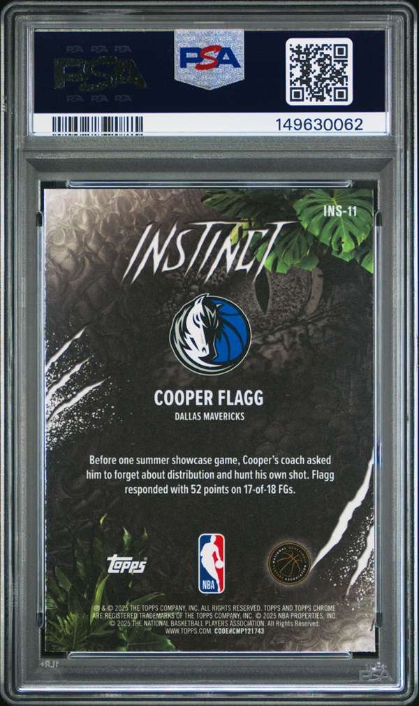 2025 Topps Chrome Instinct #INS-11 COOPER FLAGG PSA PSA 10 SN149630062