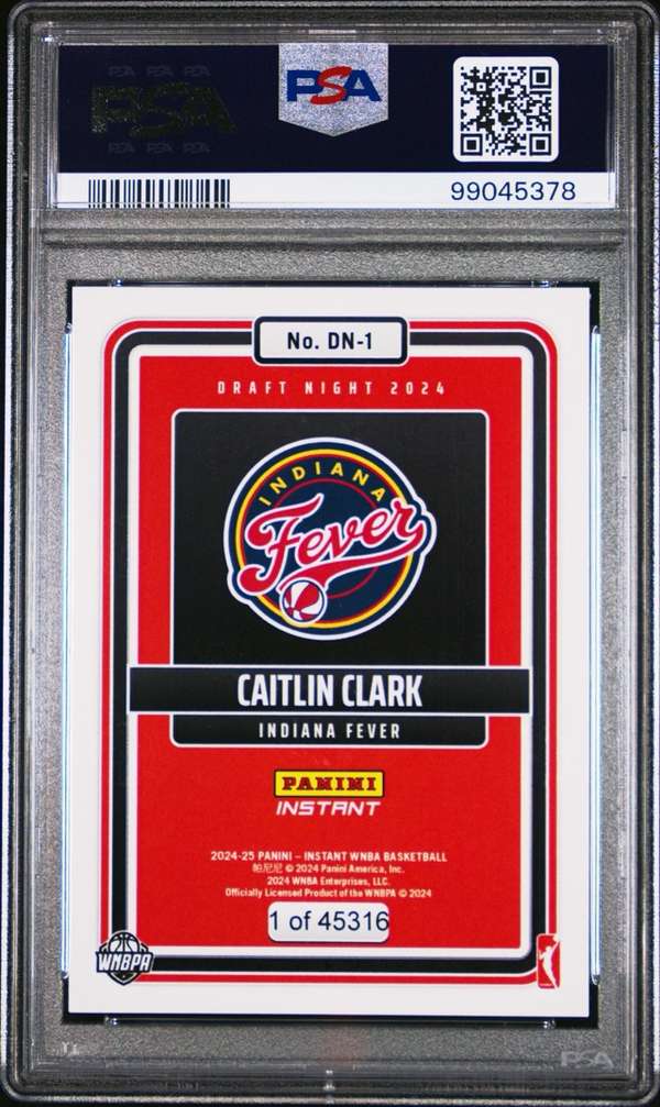 2024 Panini Instant WNBA Draft Night #DN1 CAITLIN CLARK PSA PSA 10 SN99045378