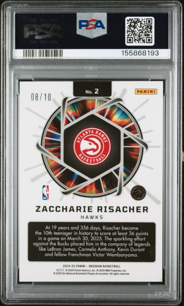 2024 Obsidian Supernova Gold Flood #2 Zaccharie Risacher PSA 10