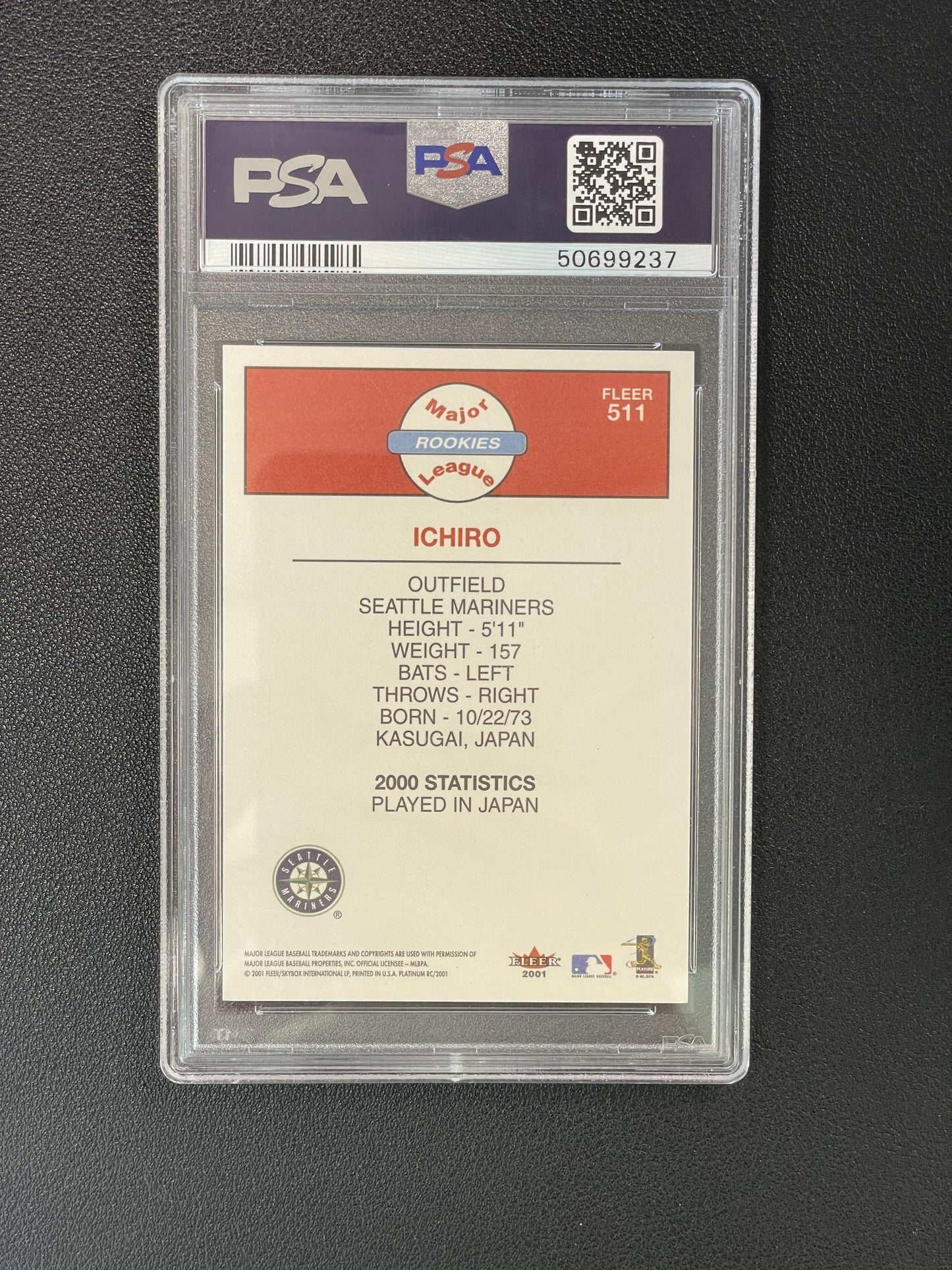 2001 Fleer Platinum #511 Ichiro PSA 9