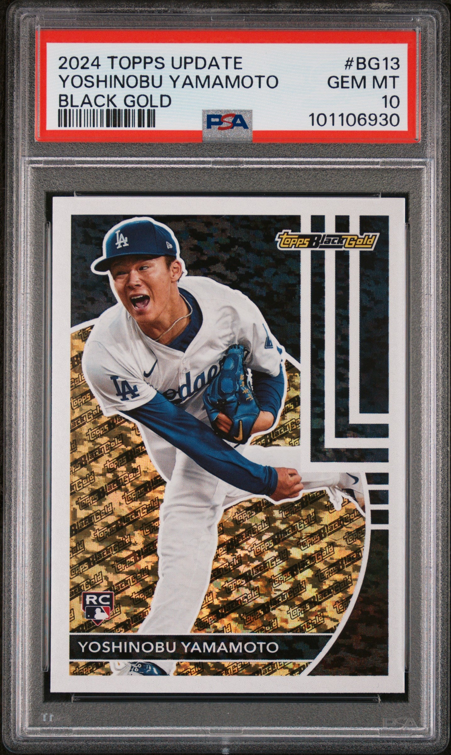 2024 Topps Update Topps Black Gold #BG13 Yoshinobu Yamamoto PSA 10