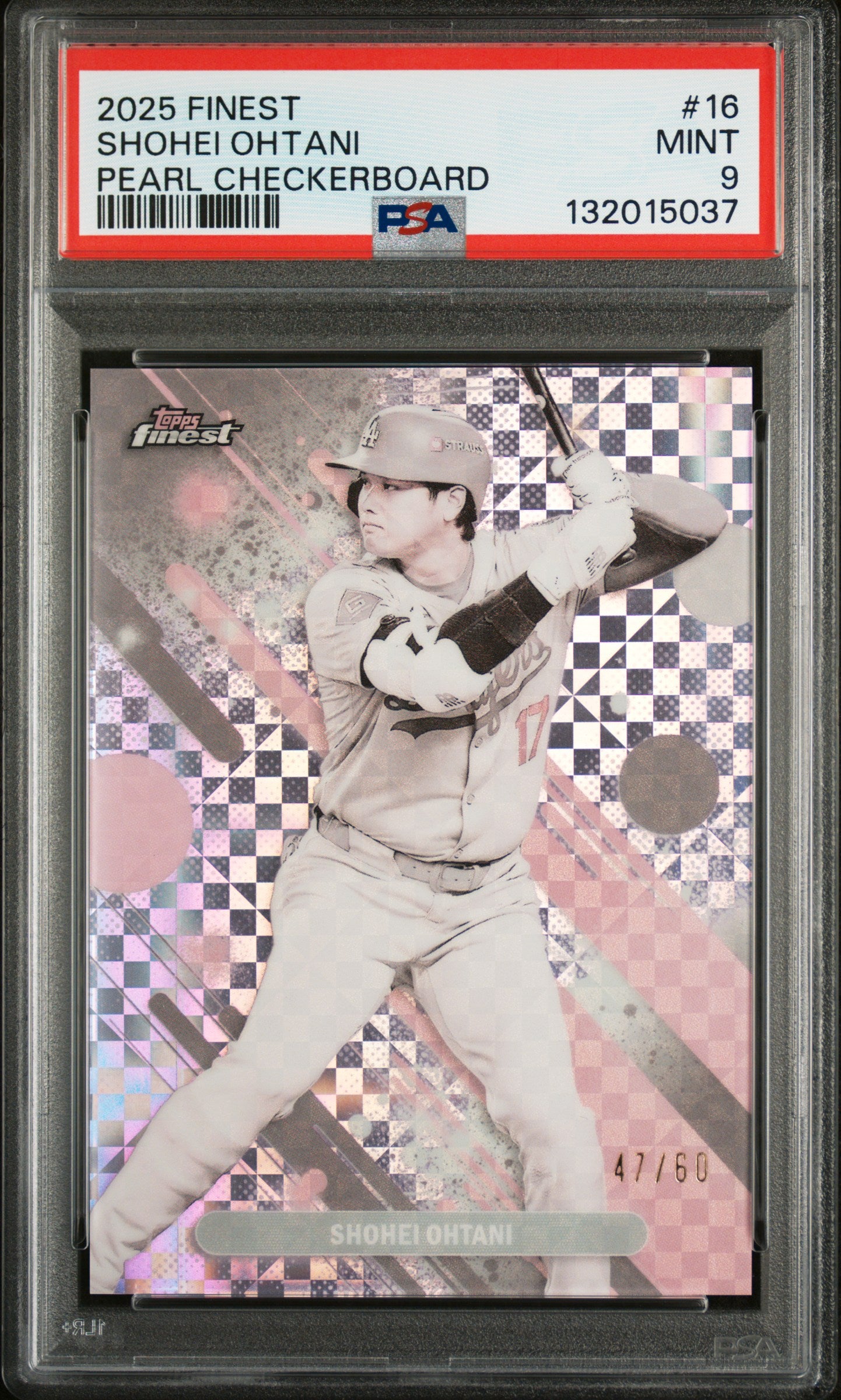 2025 Topps Finest #16 Shohei Ohtani Pearl Checkerboard PSA 9